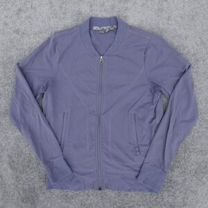 Athleta Track Jacket Womens Small Gray Full Zip Athleisure Workout Yoga Stretch